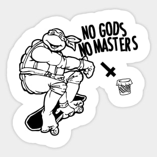 No Gods No Masters ninja turtle Sticker